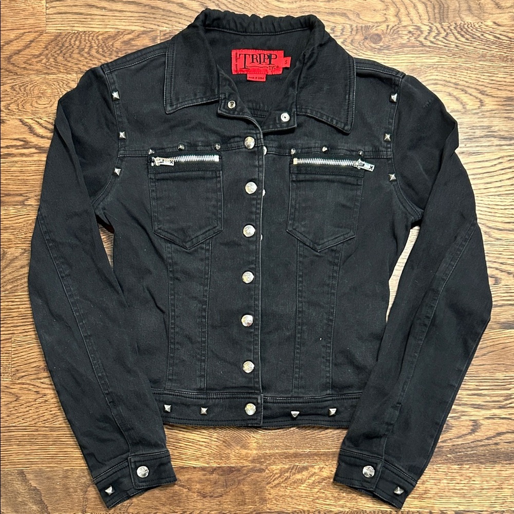 Tripp nyc Black Denim Studded Jacket